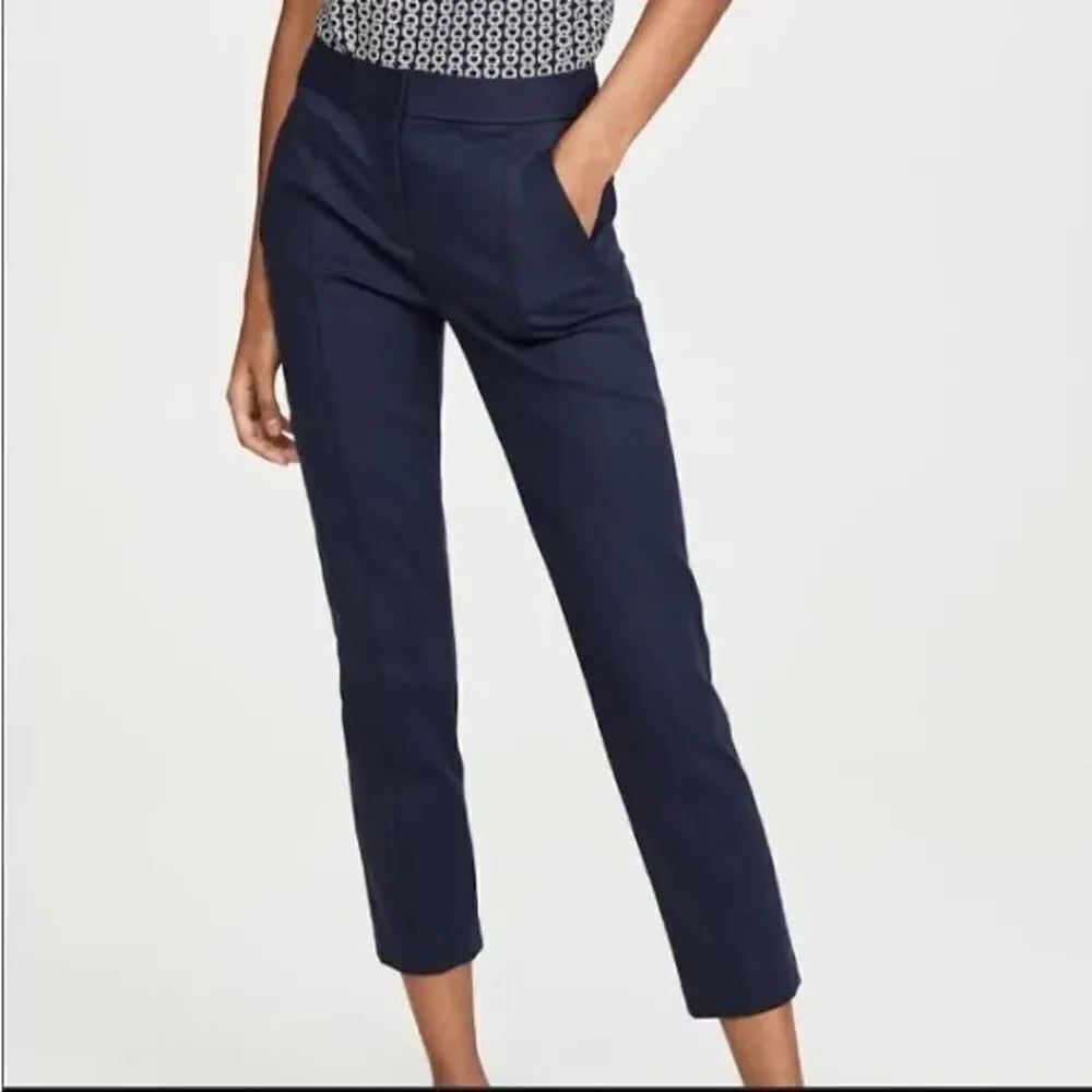 Tory Burch Womens Vanner Ponte Seamed Pants Blue Size 14 NWT